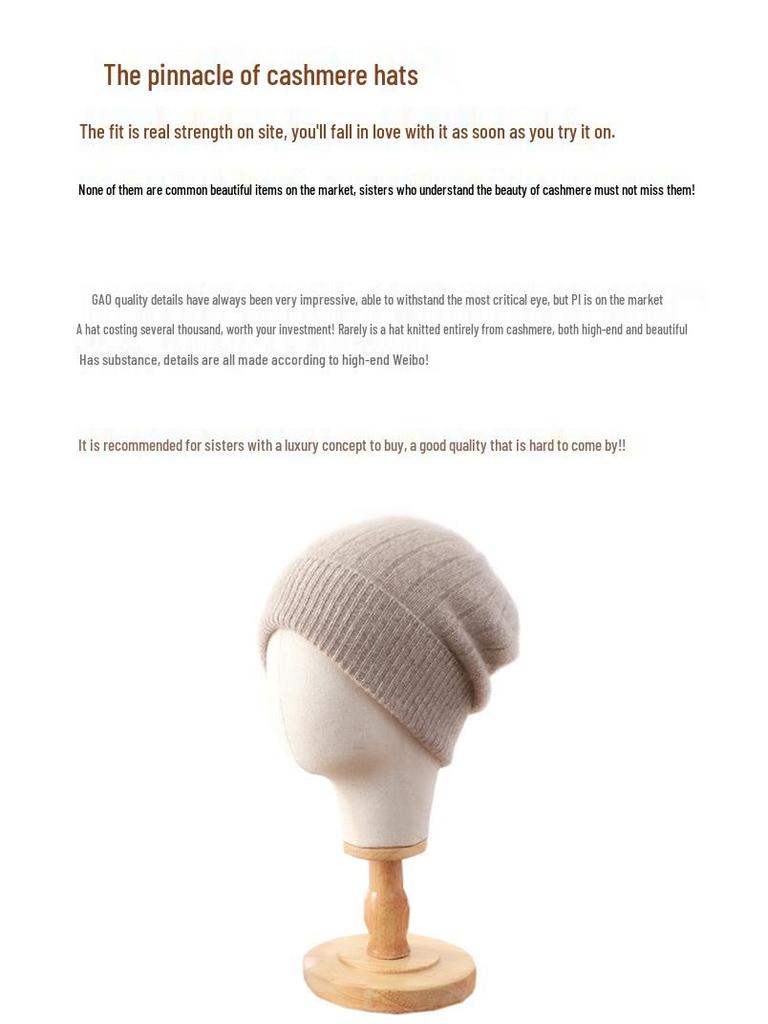 Korean Style Women's Heather Cashmere Knit Beanie: Street Fashion, Versatile, Ear Protection, Casual Postpartum Hat