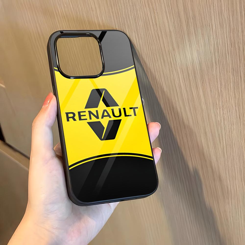 R-Renaults Logotyp Fransk Bil Telefonfodral För 17 Pro Max Iphone 16 Plus 15 Pro Max 14 12 11 13 Mini X Xs XR PC+TPU Fodral