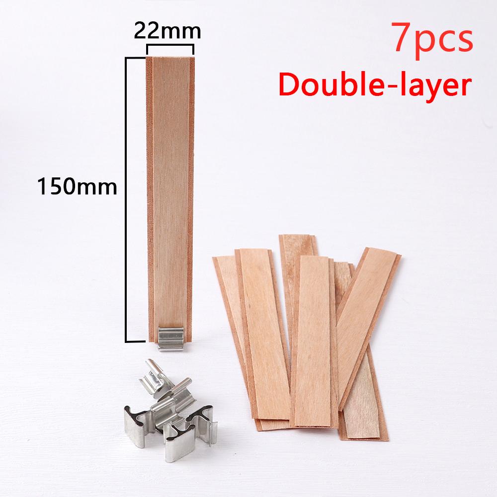 New Double Layer Wood Candle Wicks With Base Candle Wick Core For Homemade Candle Making Supplies Soy Parffin Wax Wood Chip Wick