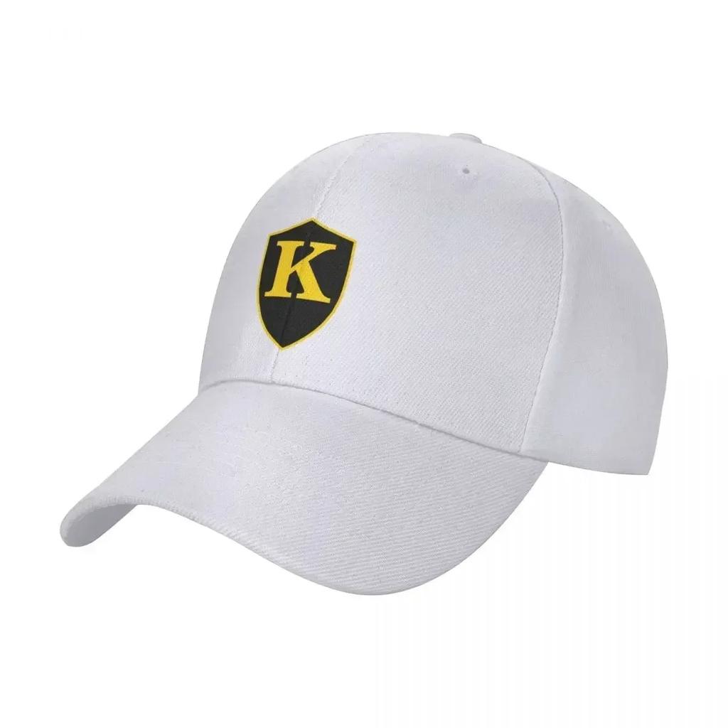 Initial K black shield gold border Baseball Cap party Hat Beach Outing custom Hat Hat Beach Unisex Hats Women's