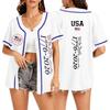 Unisex Baseball-Trikot mit Knöpfen Wir The 1776-2026 Aufdruck Oberteil für Erwachsene Sportbekleidung Kurzarm Lockerer Schnitt