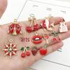 31-Piece Red Sheep Drip Oil Alloy Charms Set for DIY Earrings & Pendants