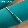 URMYLADY 925 Sterling Silver 1.5mm Smooth Bangles Bracelet For Women Fashion Charm Jewelry