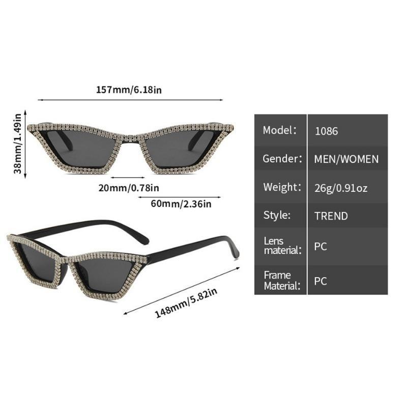 Fashion Cat Eye Rhinestone Bling Sunglasses Women Vintage Small Frame Ladies Gradient Sun Glasses UV400