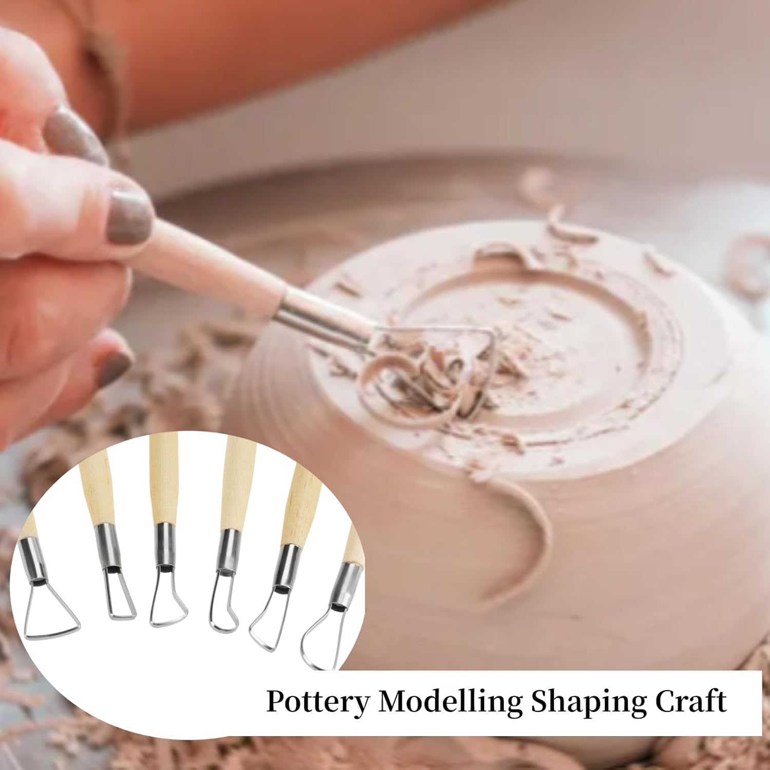6Pcs Clay Sculpting Tools, Small Double Ended Wax Carving Clay Sculpting Loops Rakes Pottery Tools for Embossing, Carving Tools and Supplies