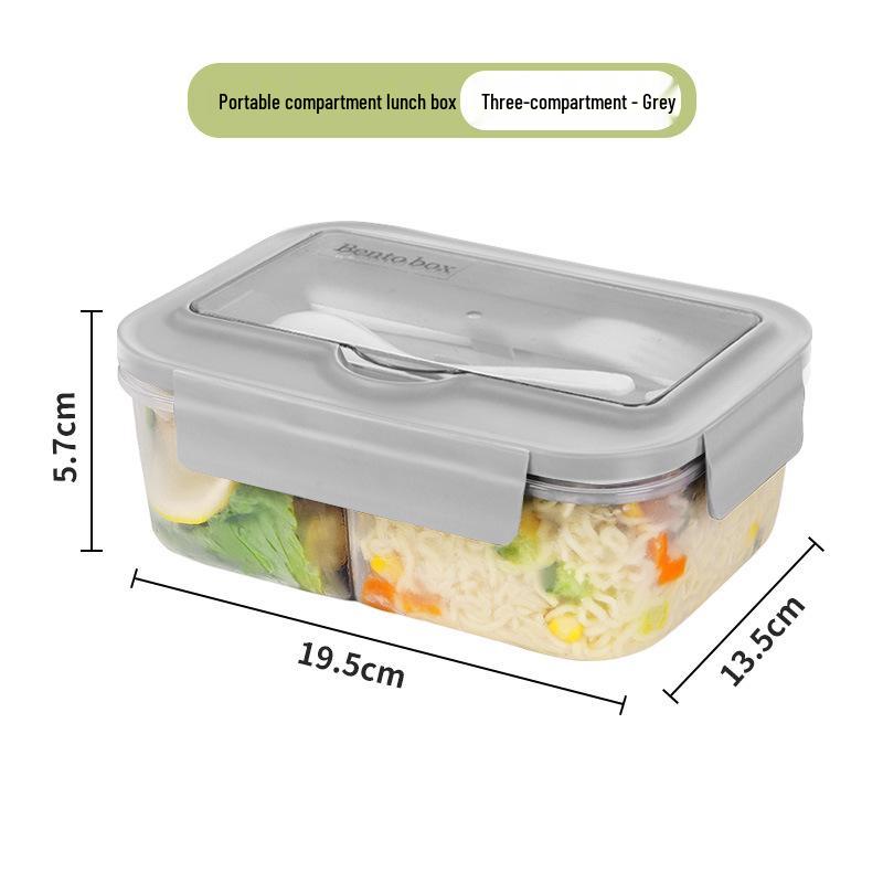 Microwave Safe Rectangular Lunch Box with Dividers
