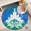 1Pc Chakras Theme Printed Circular Carpet, Home Door Mat, Outdoor Travel Protection Carpet A2