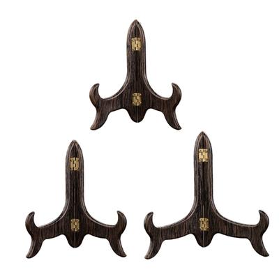 Pack of 2 Sturdy Wooden Tea Holder Racks for Exhibiting Tea Cakes Plate Display Bracket Desktop Dish Holder