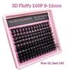 Volume Wispy Lash Clusters Fluffy D Curl 8 to 16mm Mink Eyelash Extensions for Party and Daily Wear