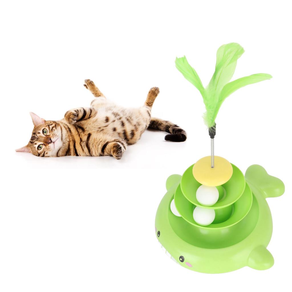 Cat   Tower Toy 3   Detachable Pet Track Interactive Toy with Teasing   for Kitten Exercise