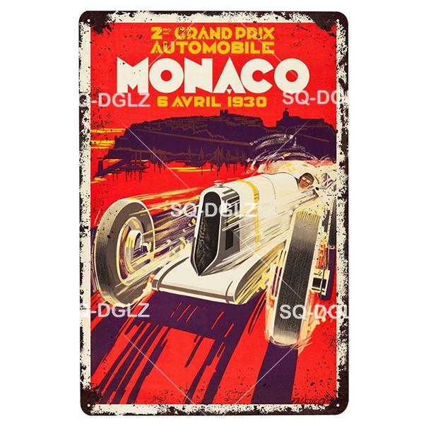 Racing Car Vintage Metal Signs Tin Sign Retro Garage Decor Plaque Metal Plaque Repair shop Wall Decorative Iron Plate