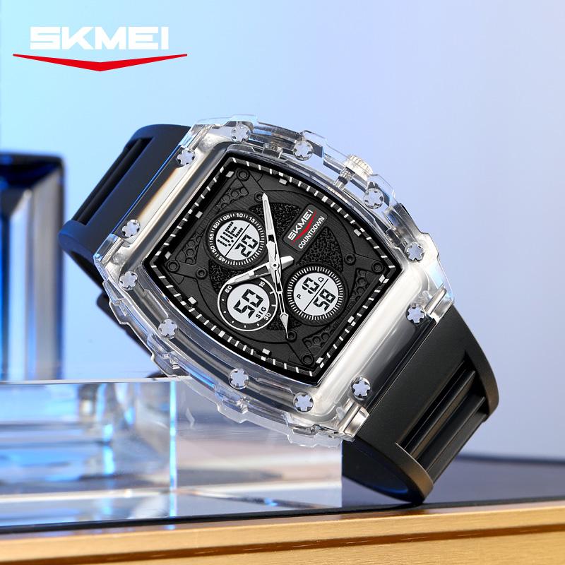 SKMEI 2605 Military Electronic Watch Reloj Dual Display Digital Watch Sport Multi Functional Timing Waterproof Night Light Men's