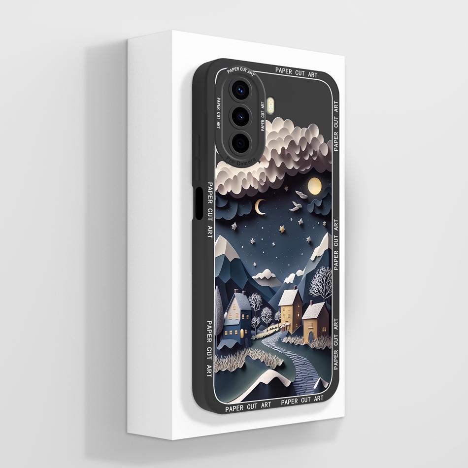 Case For Huawei Nova Y70 Plus Art Bear Full Coverage Anti Drop Funda For Huawei Nova Y 70 Y70+ Liquid Silicone Phone Back Cover