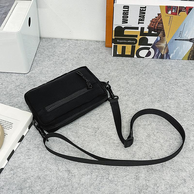 Lightweight solid color messenger bag sports cycling small square bag outdoor commuting shoulder bag daily portable card bag mobile phone bag
