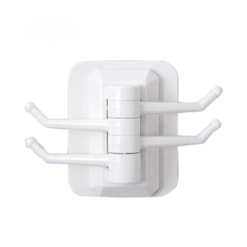 3pcs Multi Purpose Rotary Hook Strong Adhesive Towel Rack Bathroom Wall Shelf