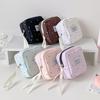 Polka Dot Solid Square Cosmetic Bag Girl Portable Small Lipstick Pouch Student Simple Sanitary Napkin Storage Bag