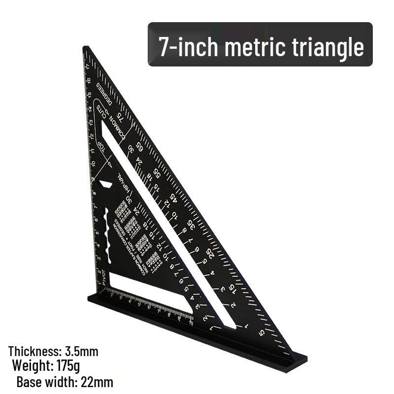 Stainless Steel 90° & 45° Right Angle Triangle Ruler for Woodworking & Decoration