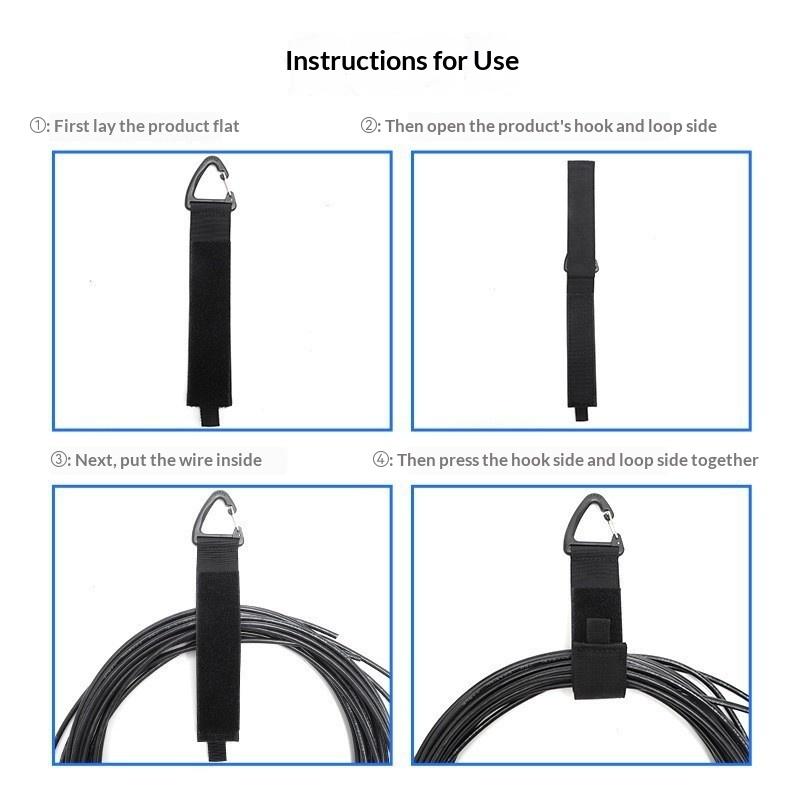 Heavy Duty Hook and Loop Tangle-Free Cord Strap Reusable Adjustable Wire Organizer for Camping Outdoor Power Cord Management