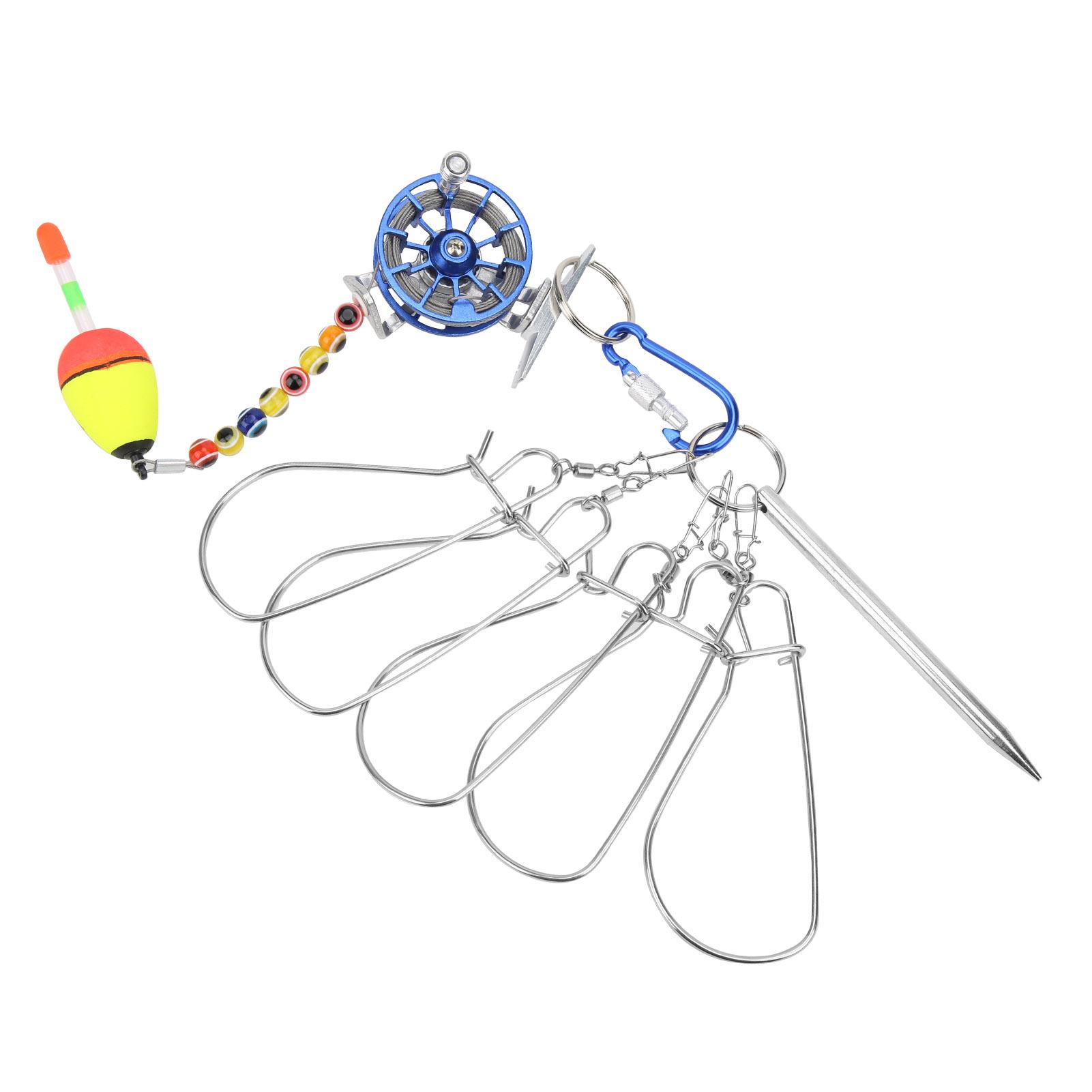 

5Крючок-замок Пряжка для живой рыбы Рыболовный стрингер-клип из нержавеющей стали Снаряжение для рыбалки на открытом воздухе