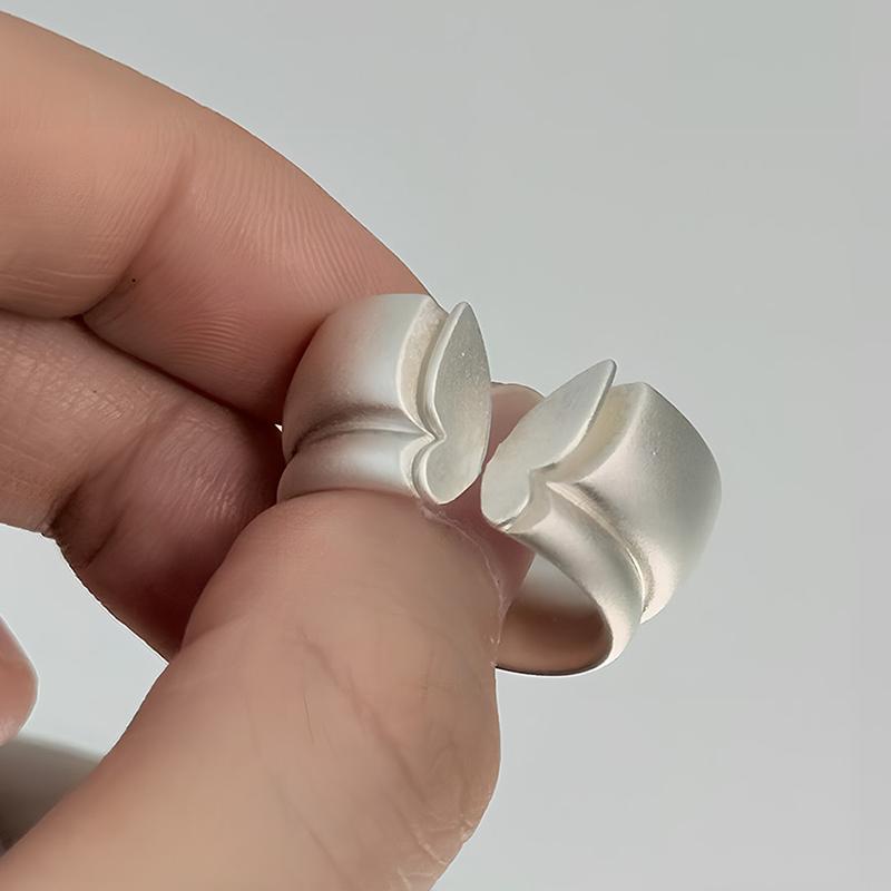 PANJBJ 925 Sterling Silver Multi Layer Matte Ring for Women Wide Punk 3 Lines Rock Office Irregular Jewelry Party Gift Dropship