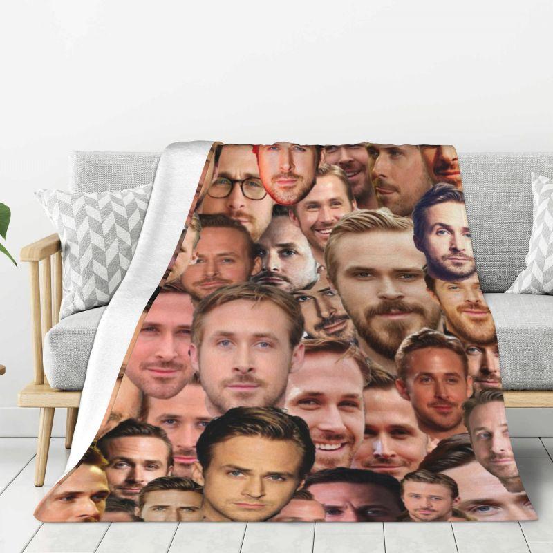 Custom Canadian Actor Ryan Gosling Blankets Warm Flannel Throw Blanket for Home Sofa Office Travel