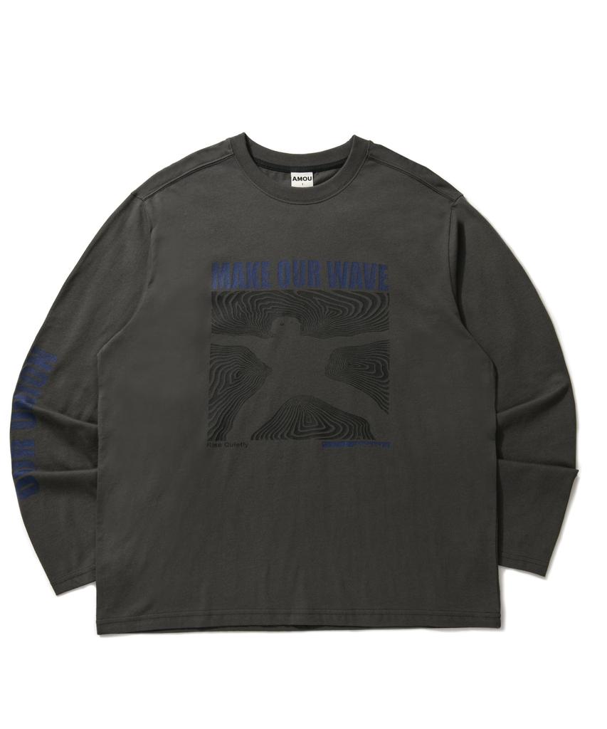 AMOU Wave Man Long Sleeve Charcoal