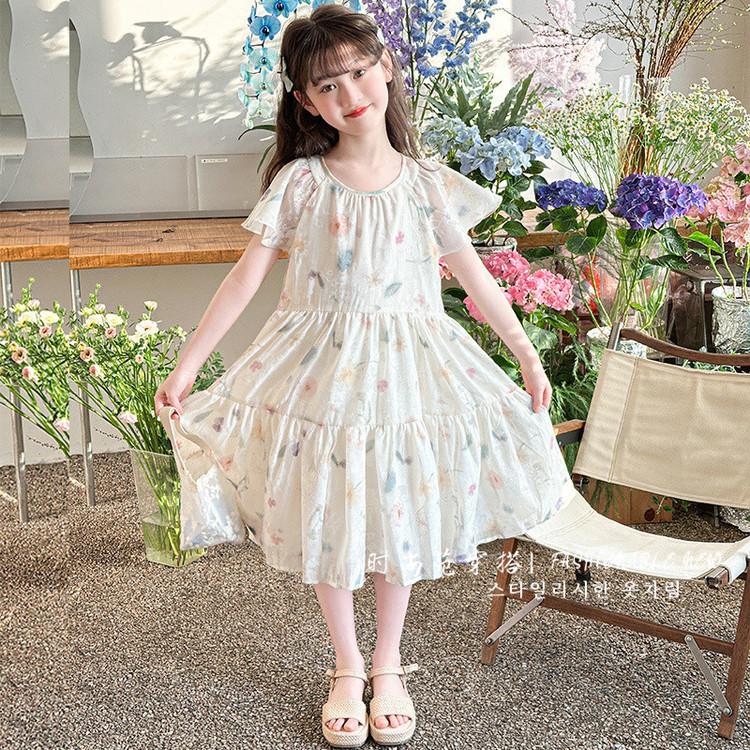 Girls' dress 2026 summer new children's summer dress, mid size princess dress, stylish children's clothing trend