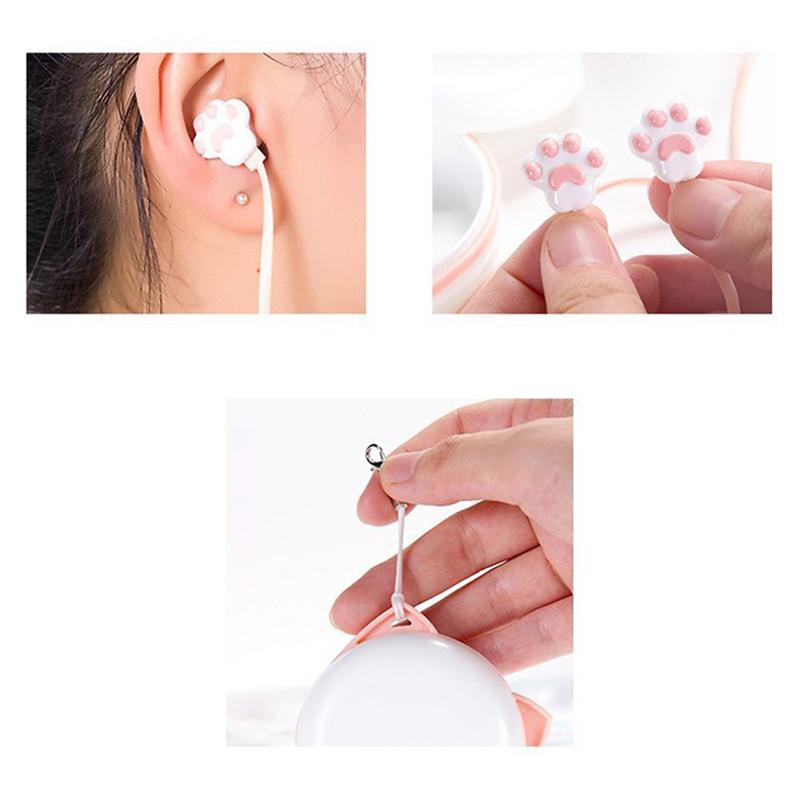 3.5Mm Wired Earphones For Girls Cute Cat Paw In-Ear Headphone With Mic Gaming