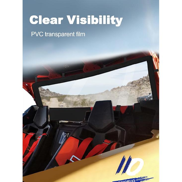 UTV Soft Rear Windshield For Can Am Maverick X3 - Rear Wind Cover Keeps Air/Rain/Dust/Pebbles/Mud Away From Seats-Durable, Easy Tall, Compatible With