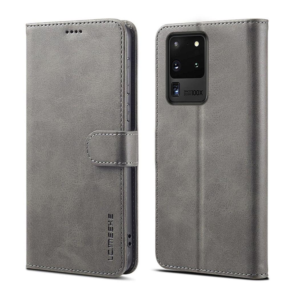 Vintage Leather Flip Wallet Phone Case for Samsung Galaxy S20 ULTRA Magnetic Clasp Card Holder Cash Pocket Kickstand Slim Business Cover