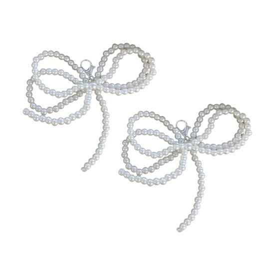 

1 пара украшений для обуви в форме банта из искусственного жемчуга с бусинами и зажимом своими руками A