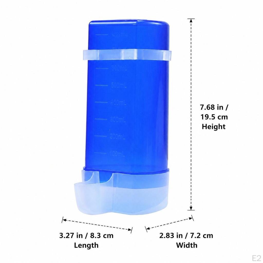 Automatic feeder and water dispenser, 800ml, for poultry & cats, pet feeder, transparent cyan/white,