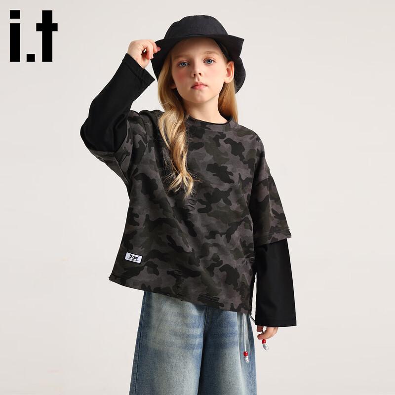 izzue Kids  Camouflage Faux Two-Piece Long-Sleeve T-Shirt 150/72