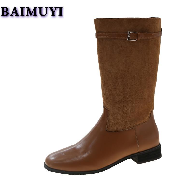 Dame Chelsea Høye Støvletter Chunky Sko Vinter Merke 2025 Designer Ny Trend Midt-legg Snøstøvler Mote Casual Retro Botas Mujer