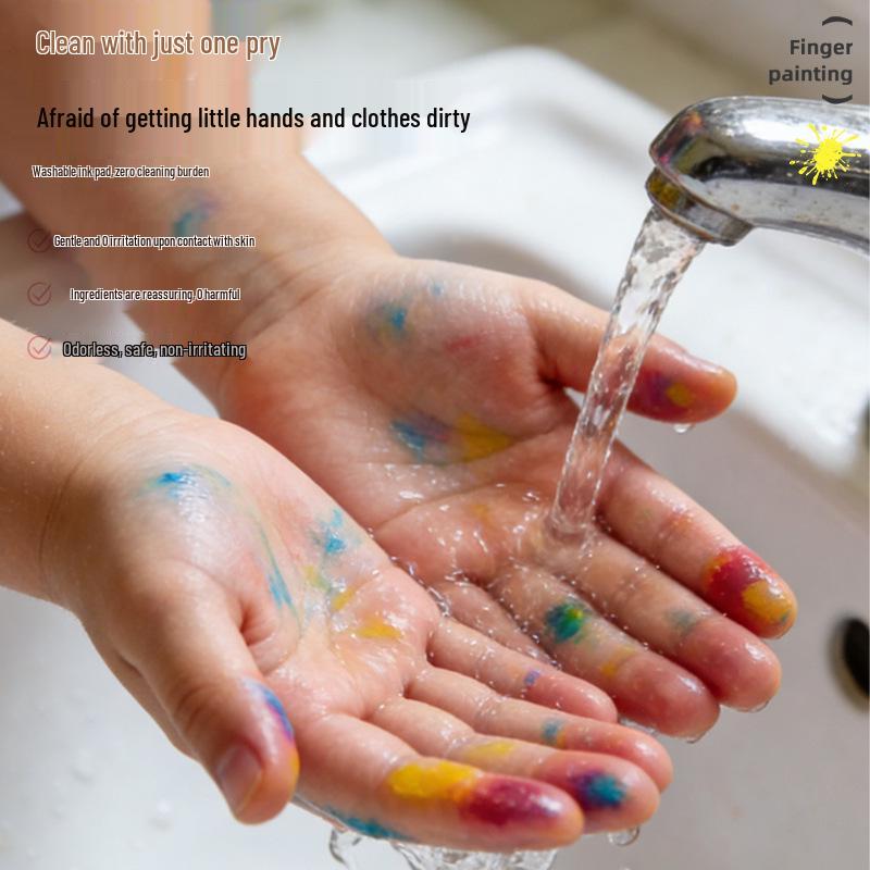 Portable Fingerprint Art Kit for Young Children - Creative DIY Finger Painting Set