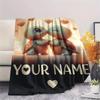 1PC Custom Name Ocean Adventure Turtle Patterned Flannel Blanket Suitable For All Seasons for Home Decor Warmth and Comfort Gifts Holiday Present_lx