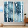 2PCS Birch Tree Print Curtains Rod Pocket Top for Bedroom Living Room Office Kitchen Study Home Decor