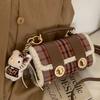 Contrasting Color Plaid Portable Small Bag Women's Fashion Personalized Small Square Bag High Value Oblique Span Bag