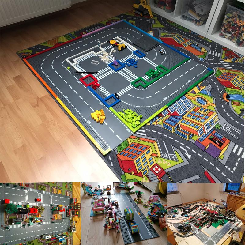 Non-Toxic Classic Building Blocks Base Plate City Street View Traffic Road Figures Construction Toys Bricks Plastic Parts Base Plate Gifts