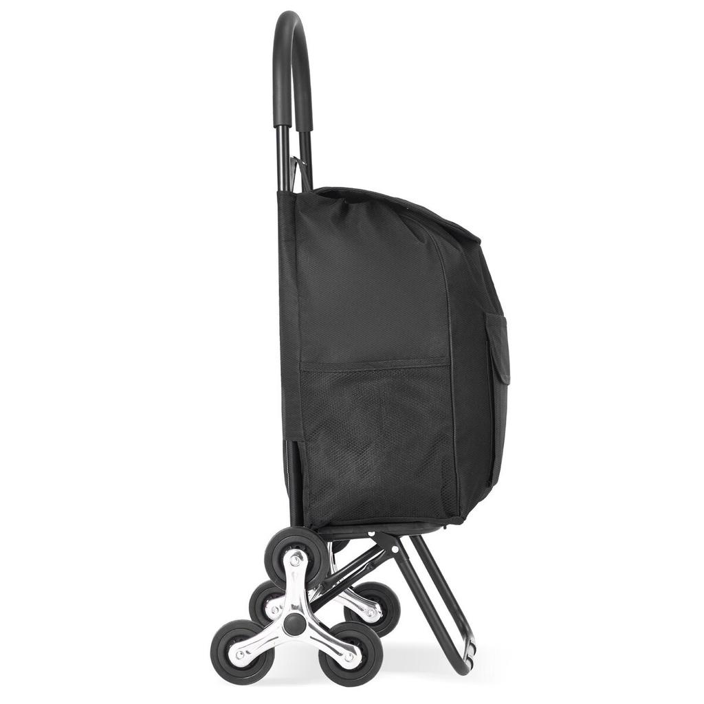 Stair Climbing Cart Foldable Shopping Cart 36L with Storage Bag 6 Wheels