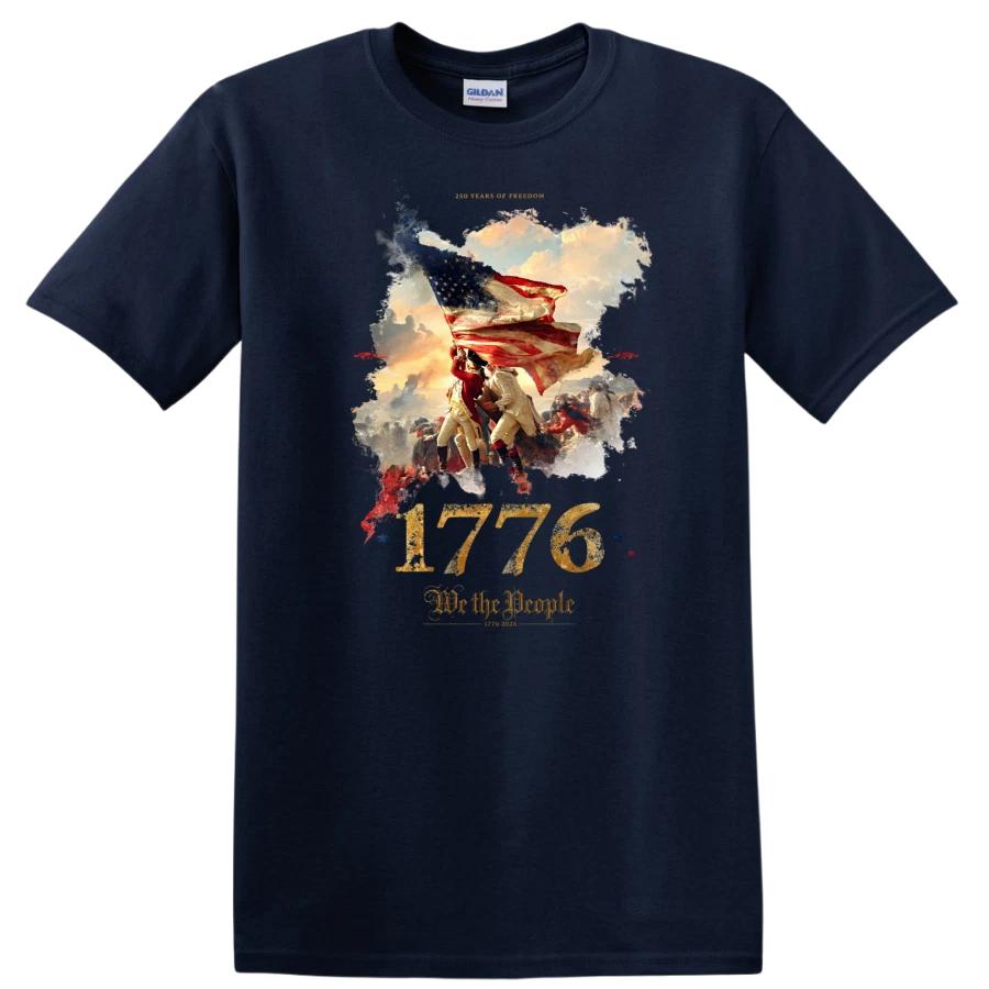 1776 T Shirt We The People 250 Years Freedom American Revolution Cannon Flag Tee XXXL