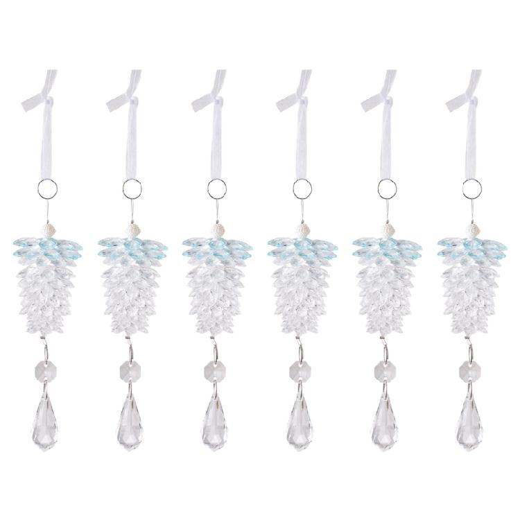 

6 Pcs Simulated Pinecone Pendant Ornament Christmas Decorations Easy To Use For Home Party Garden Decoration синій