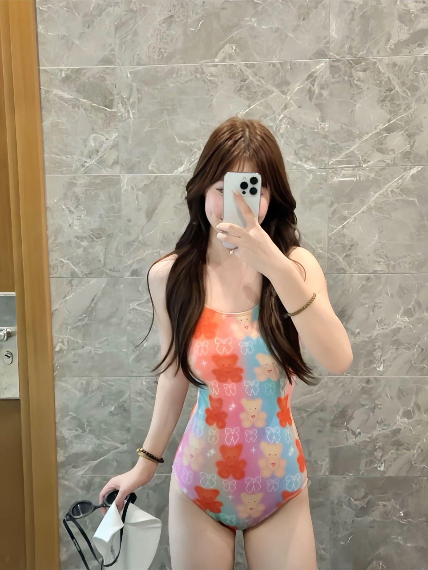 

High value super fairy explosion beautiful gradual change color one-piece racing swimsuit s professional sports cute sexy swimsuit M