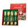 Creative Christmas Spoon gift box stainless steel tableware cartoon gingerbread man coffee spoon colored box suite