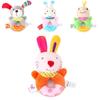 Bbsky Cute Animal Dog Rabbit Rattle Stick Baby Plush Hand Shake Bell Toy Newborn 0-1 Year
