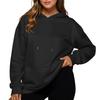 Women's Casual Loose Sports Drop Shoulder Sleeves Smooth Panel Hoodie Sweatshirt
