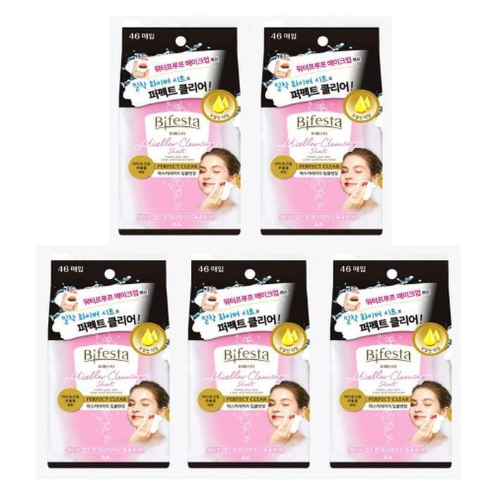 

Bifesta Мицеллярные салфетки для снятия макияжа Perfect Clear 46 шт. x 5 для чистого лица с очищением от масел (39634259)
