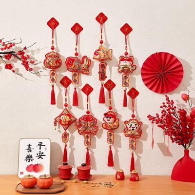 Red New Year Blessing Pendant Embroidery Hanging Fu Decorations  2025 Lunar New Year