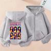 Kids Zip Up Sweatshirts Kpop Katseye Print Hoodie Children Clothes Kids Casual Tops Girl Boy Sweatshirt Zipper Hoody Streetwear