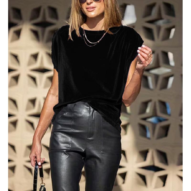 2026 New Spring/Summer Women's Fashion Casual Solid Color T-Shirt Top